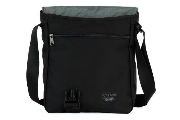 Medium Cafe Bag in Black Ballistic with a Mountain Grey interior.